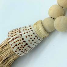 Decorative Macramé Shell & Wooden Bead Garland Tassel - Cotton Curtain Tieback Wall Hanging 35cm Clara Shade Sails