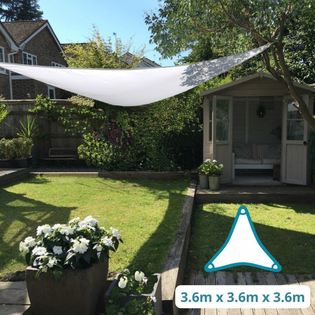 Equilateral Triangle 3.6m - Clara Sun Shade Sail - White Waterproof Patio Garden Sun Canopy Awning Clara Shade Sails