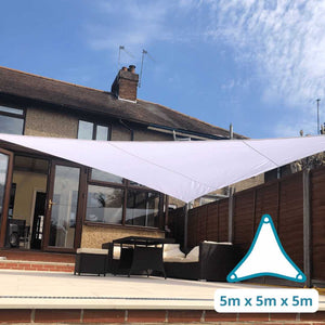 Equilateral Triangle 5m - Clara Sun Shade Sail - White Waterproof UV Garden Canopy Awning Clara Shade Sails