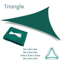 Equilateral Triangle Green - Sun Shade Sail - Water Resistant UV Garden Canopy Awning 2m 3m 3.6m 5m Clara Shade Sails