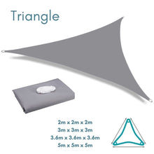 Equilateral Triangle Light Grey - Sun Shade Sail - Water Resistant UV Garden Canopy Awning 2m 3m 3.6m 5m Clara Shade Sails