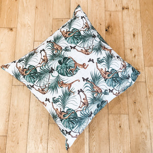 Extra Large 65cms Monkey Water Resistant Garden Floor Cushion Cover Scatter Pillow Cover Tropical Jungle Rainforest Clara Shade Sails
