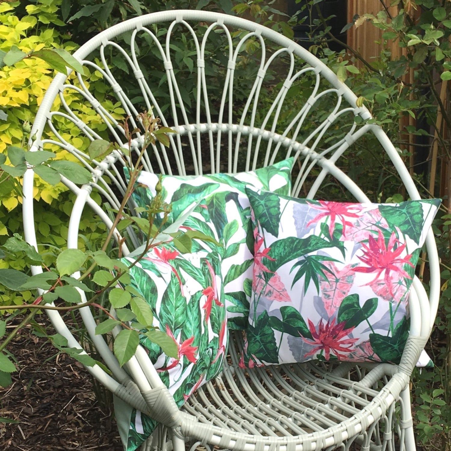 Jungle Leaf Water Resistant Garden Cushion Cover Scatter Pillow Cover Tropical Jungle Rainforest Clara Shade Sails