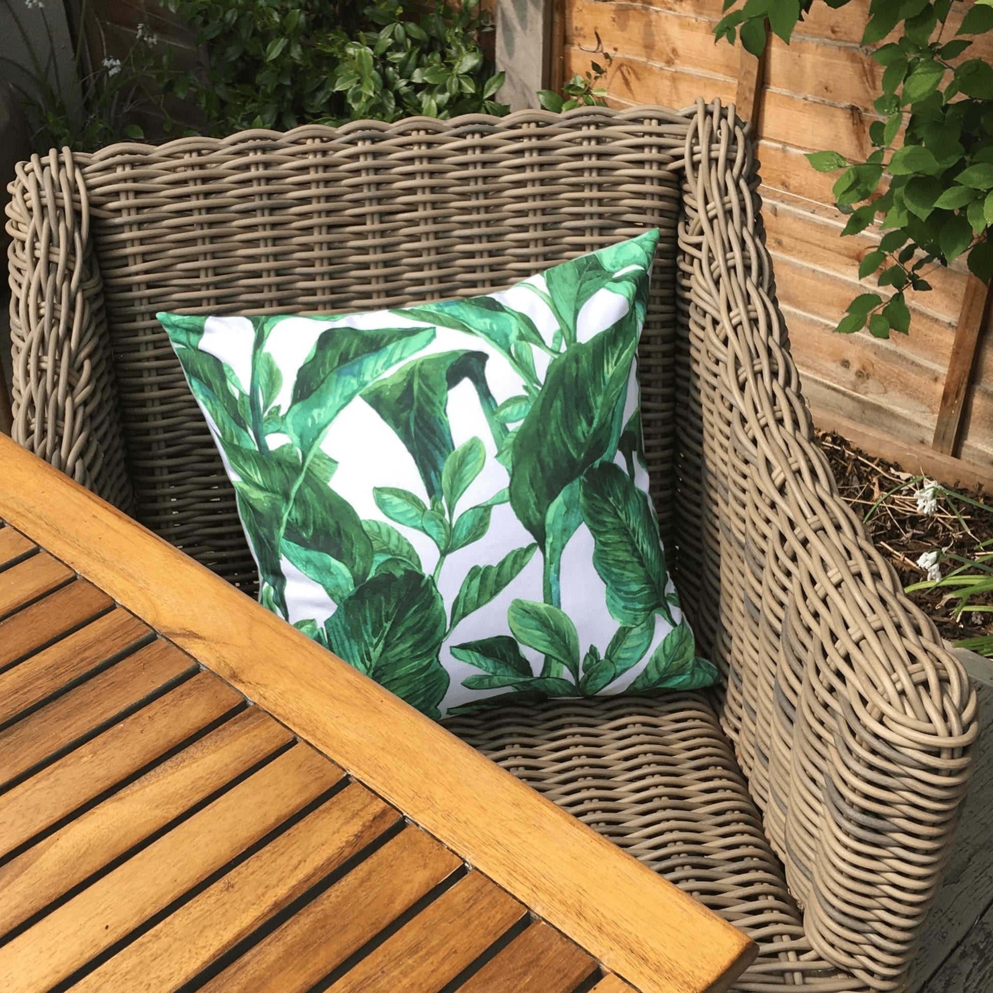 Jungle Leaf Water Resistant Garden Cushion Cover Scatter Pillow Cover Tropical Jungle Rainforest Clara Shade Sails