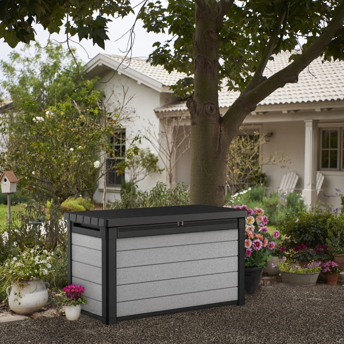 Keter Denali 100 Duotech Garden Storage Box Grey/Black 757L Keter