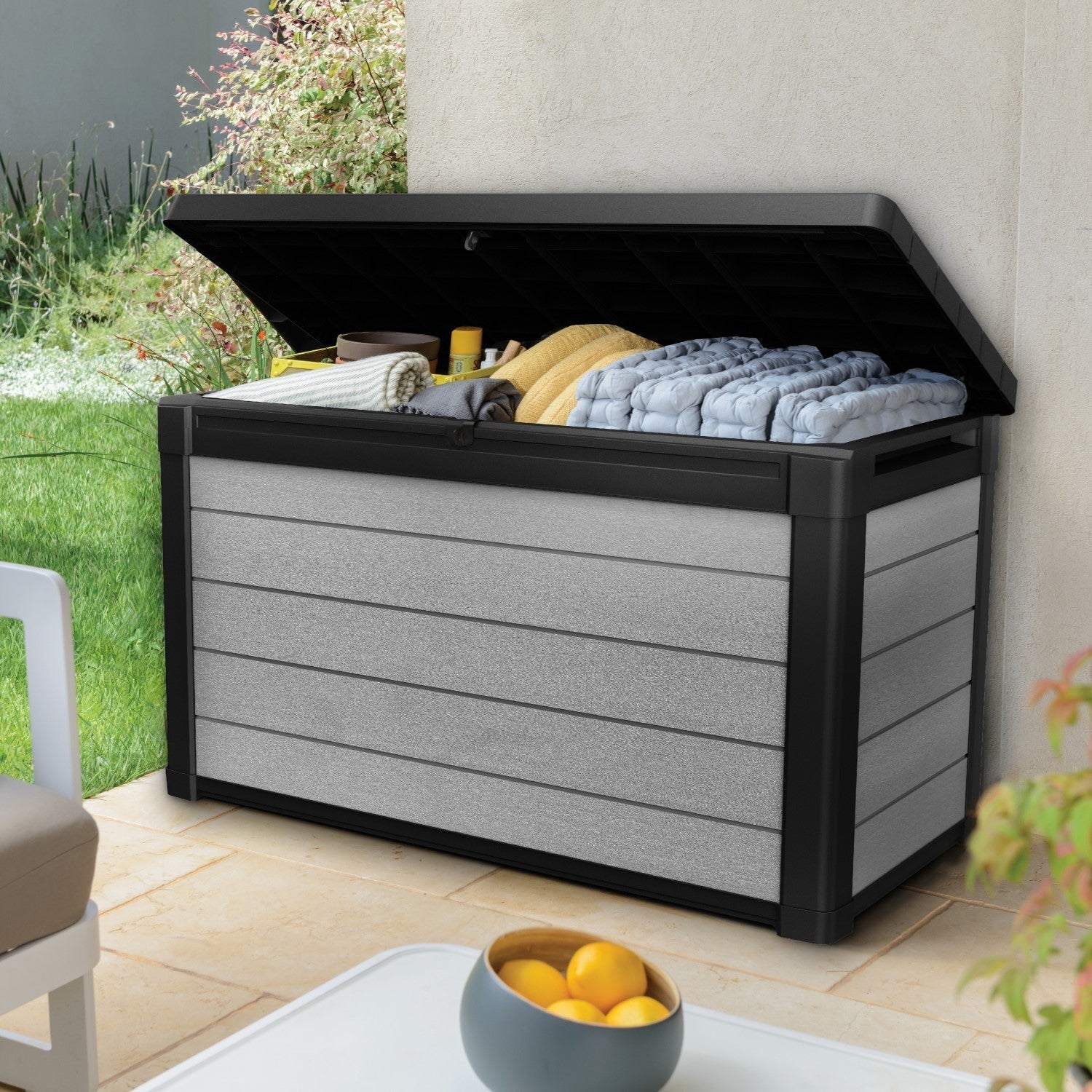 Keter Denali 100 Duotech Garden Storage Box Grey/Black 757L Keter