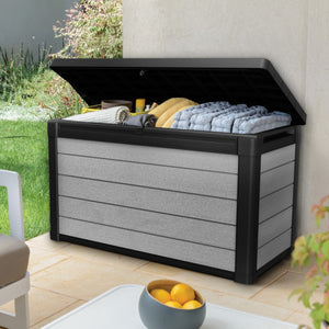 Keter Denali 100 Duotech Garden Storage Box Grey/Black 380L Keter