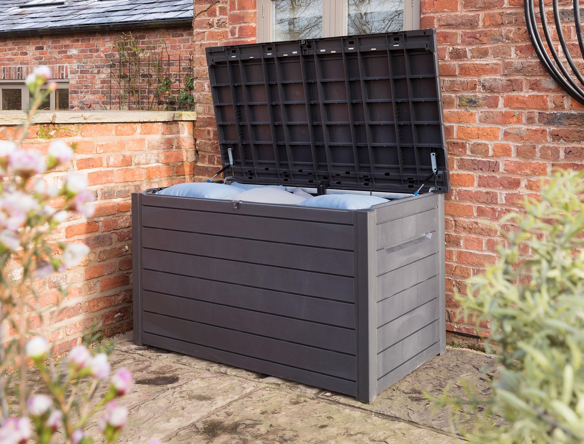 Keter Ontario XXL Deck Box Wood Effect - Brown or Anthracite