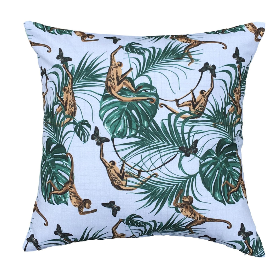 Monkey Water Resistant Garden Cushion Cover Scatter Pillow Cover Tropical Jungle Rainforest Clara Shade Sails