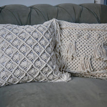 Natural Cotton Macramé Cushion Cover Tassels Fringe Bohemian 45cm Clara Shade Sails