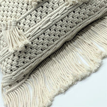 Natural Cotton Macramé Cushion Cover Tassels Fringe Bohemian 45cm Clara Shade Sails