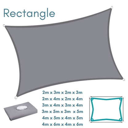 Grey Shade Sail Rectangle water resistant UV resistant