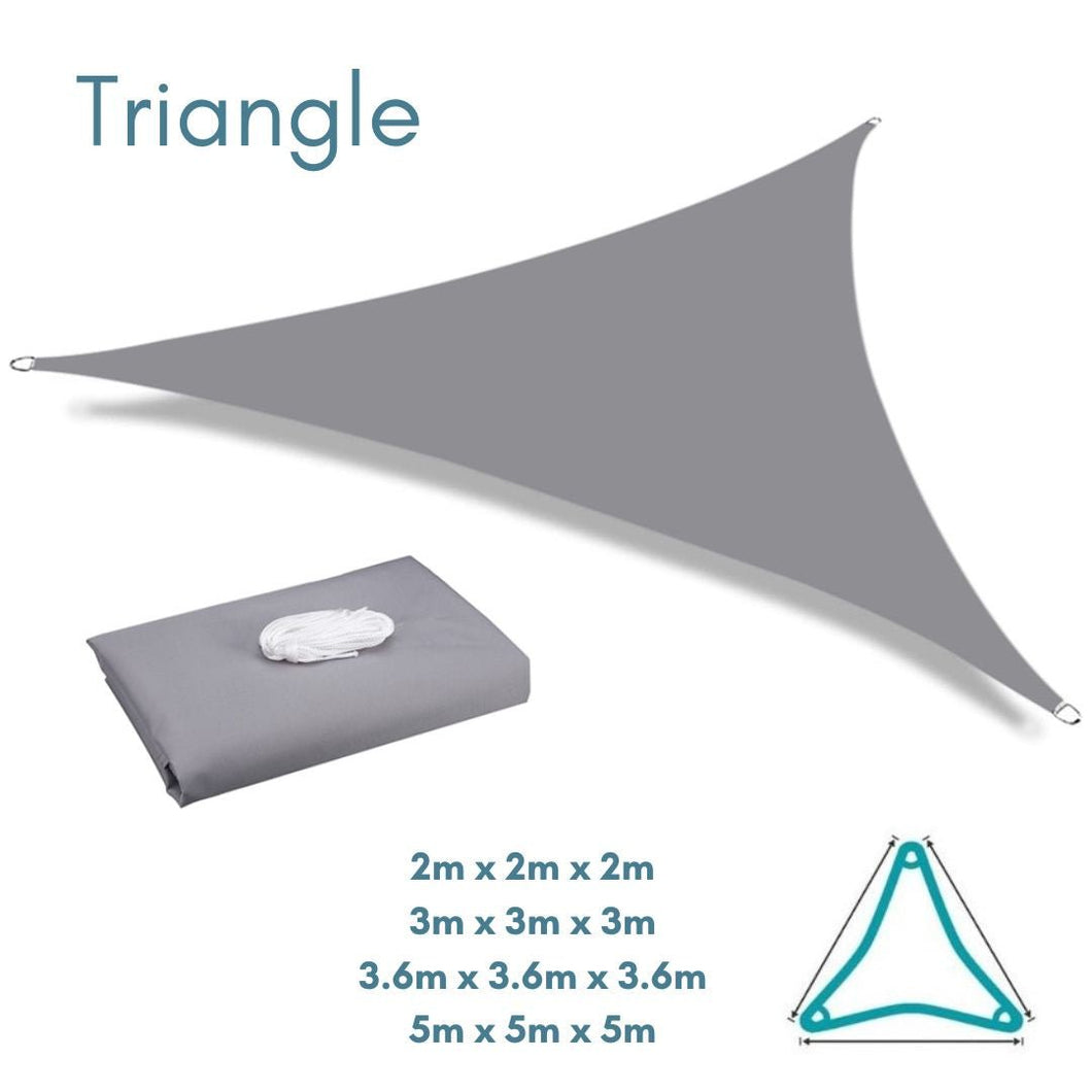 Grey Shade Sail Equilateral Triangle water resistant UV resistant