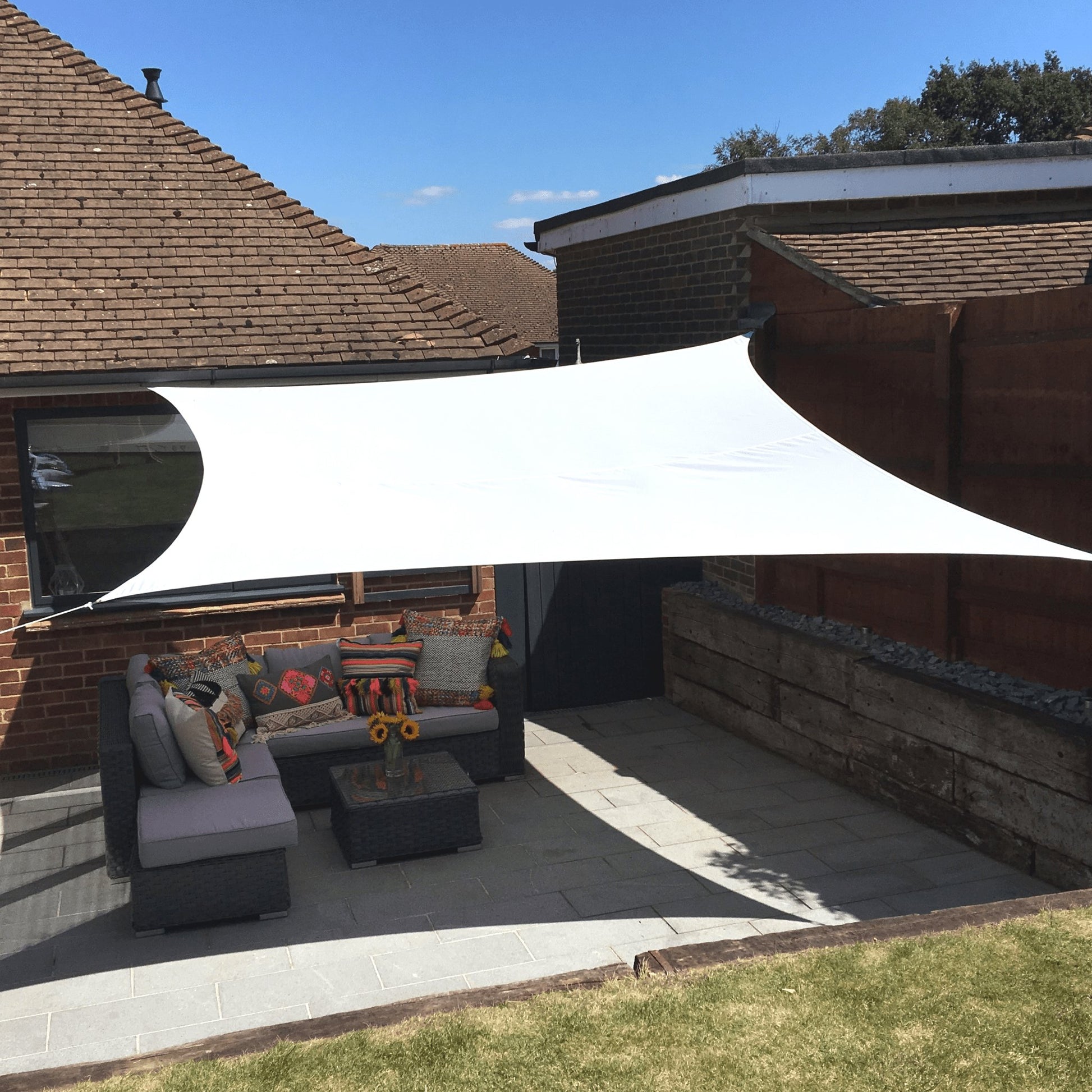 Nearly Perfect - White Shade Sails Opened But Not Used Clara Shade Sails