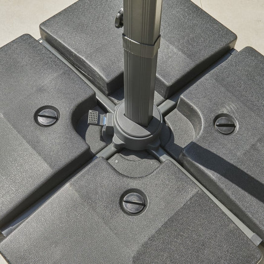 Norfolk Leisure 4 Part Plastic Water Filled  Cantilever Base Stand for Parasol Umbrella 80KG when Filled Norfolk Leisure