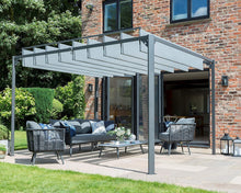 Norfolk Leisure Pandora - Modern Grey Slatted Pergola Canopy Garden Gazebo Pavilion Square 3m x 3m, Rectangle  3m x 3.6m Norfolk Leisure