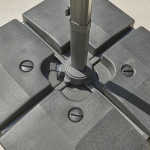 Norfolk Leisure Royce Junior Square Cantilever Parasol Package - 2.5m x 2.5m Umbrella + 80kg, 90kg or 100kg Base Stand - Taupe, Soft Grey or Carbon Norfolk Leisure