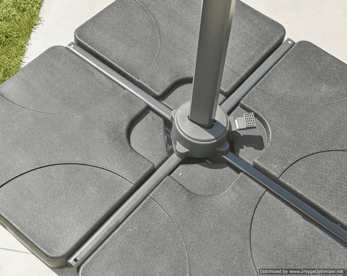 Norfolk Leisure Royce Junior Square Cantilever Parasol Package - 2.5m x 2.5m Umbrella + 80kg, 90kg or 100kg Base Stand - Taupe, Soft Grey or Carbon Norfolk Leisure