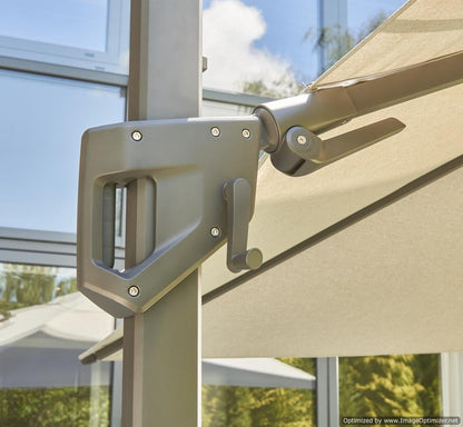 Norfolk Leisure Royce Junior Square Cantilever Parasol Package - 2.5m x 2.5m Umbrella + 80kg, 90kg or 100kg Base Stand - Taupe, Soft Grey or Carbon Norfolk Leisure