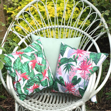 Pink Flower Water Resistant Garden Cushion Cover Scatter Pillow Cover Tropical Jungle Rainforest Clara Shade Sails