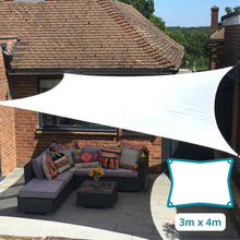 Rectangle 3m x 4m - Clara Sun Shade Sail White Waterproof Patio Garden Canopy Awning Clara Shade Sails