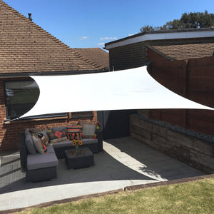 Rectangle 3m x 4m - Clara Sun Shade Sail White Waterproof Patio Garden Canopy Awning Clara Shade Sails