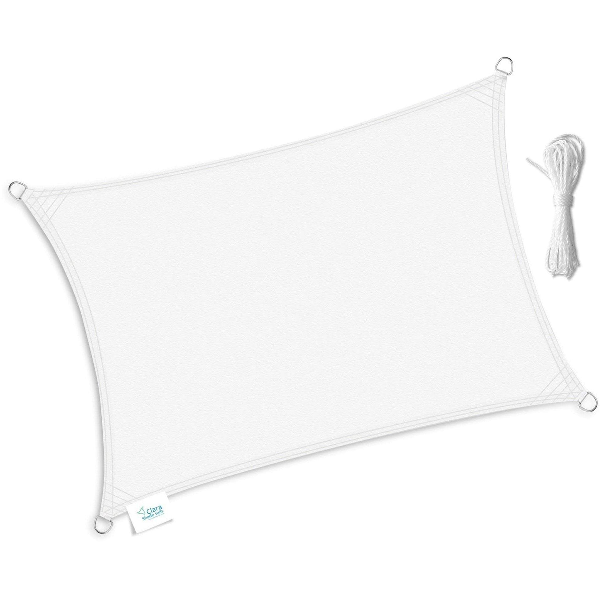 Rectangle 4m x 5m - Clara Sun Shade Sail White Waterproof Patio Garden Canopy Awning Clara Shade Sails