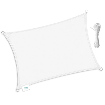 Rectangle 4m x 5m - Clara Sun Shade Sail White Waterproof Patio Garden Canopy Awning Clara Shade Sails