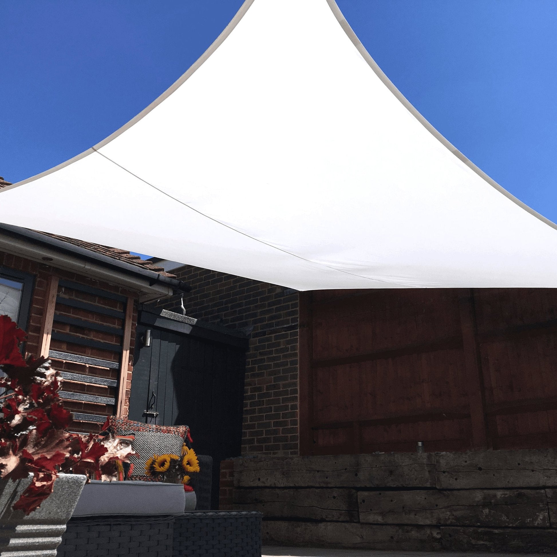 Rectangle 4m x 5m - Clara Sun Shade Sail White Waterproof Patio Garden Canopy Awning Clara Shade Sails