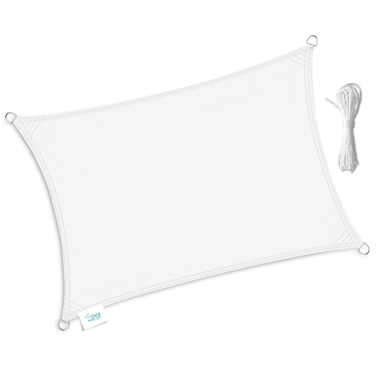 Rectangle 4m x 6m - Clara Sun Shade Sail White Waterproof Patio Garden Canopy Awning Clara Shade Sails