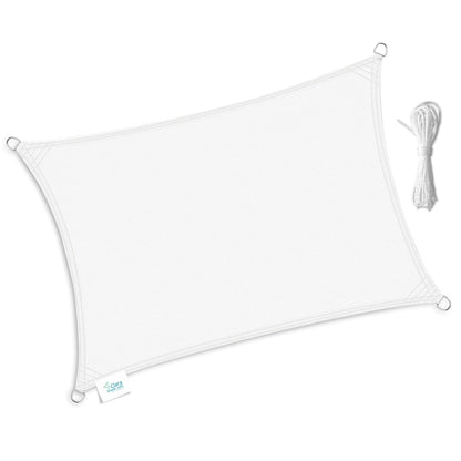 Rectangle 4m x 6m - Clara Sun Shade Sail White Waterproof Patio Garden Canopy Awning Clara Shade Sails