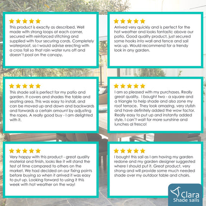 Rectangle 4m x 6m - Clara Sun Shade Sail White Waterproof Patio Garden Canopy Awning Clara Shade Sails