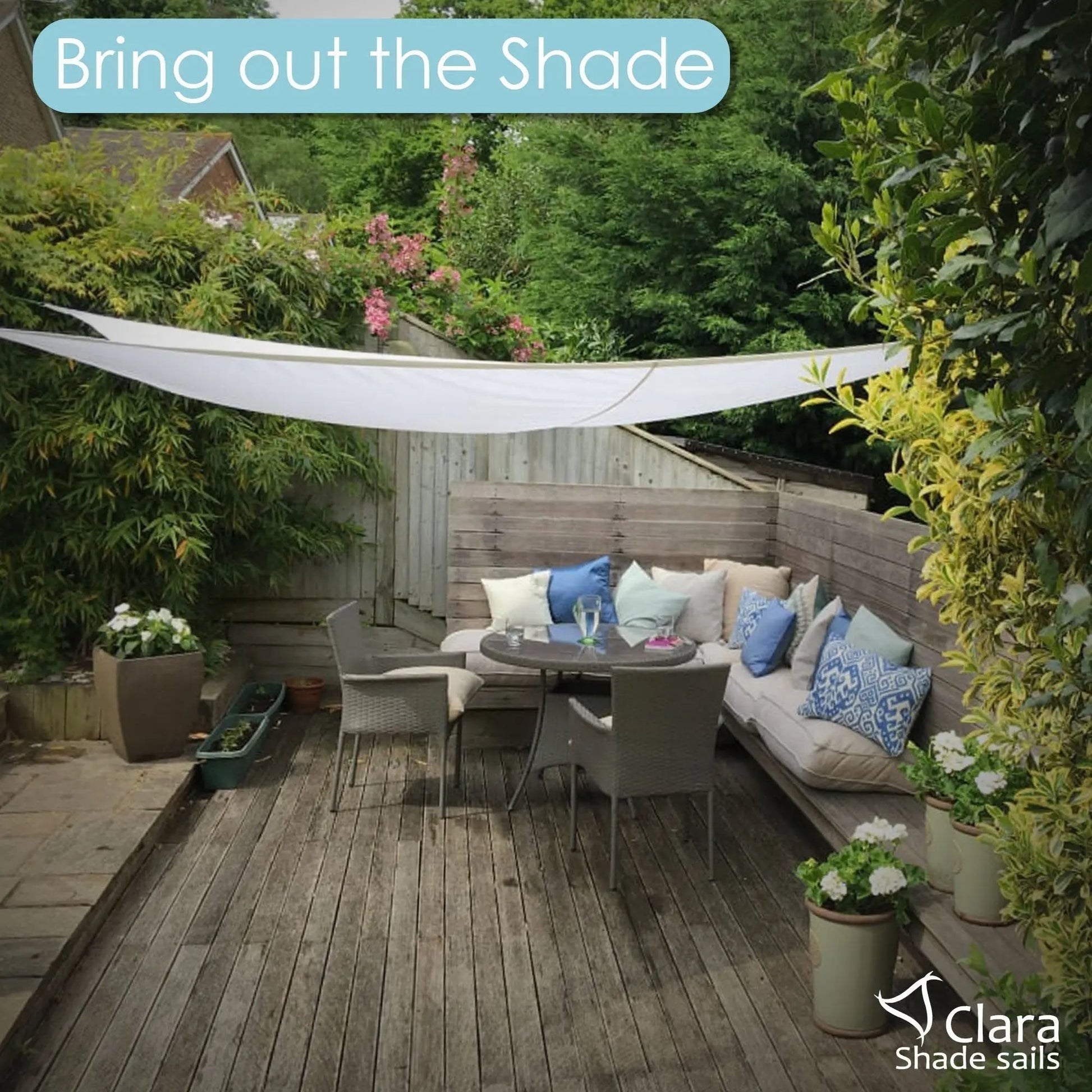 Exclusive Availability - Right Angled Triangle 4.2m - Clara Sun Shade Sail White Waterproof UV Garden Sun Canopy Awning Clara Shade Sails