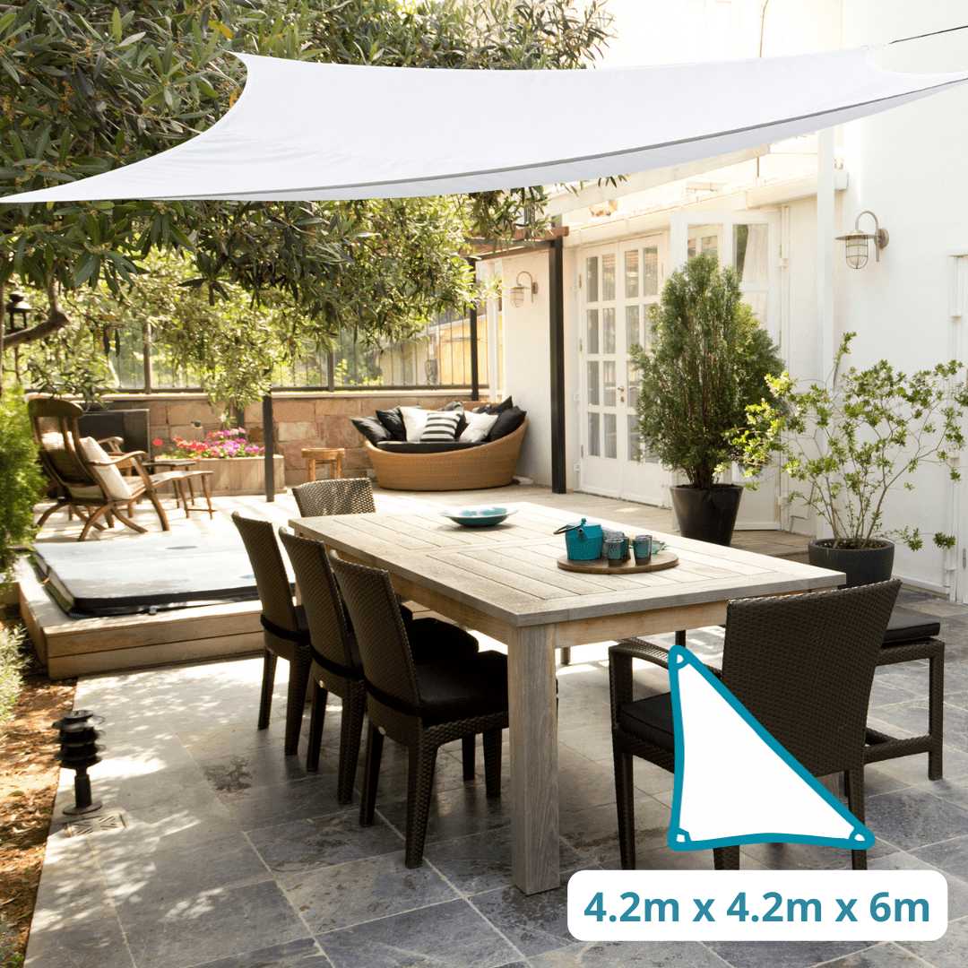 Exclusive Availability - Right Angled Triangle 4.2m - Clara Sun Shade Sail White Waterproof UV Garden Sun Canopy Awning Clara Shade Sails