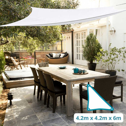 Exclusive Availability - Right Angled Triangle 4.2m - Clara Sun Shade Sail White Waterproof UV Garden Sun Canopy Awning Clara Shade Sails
