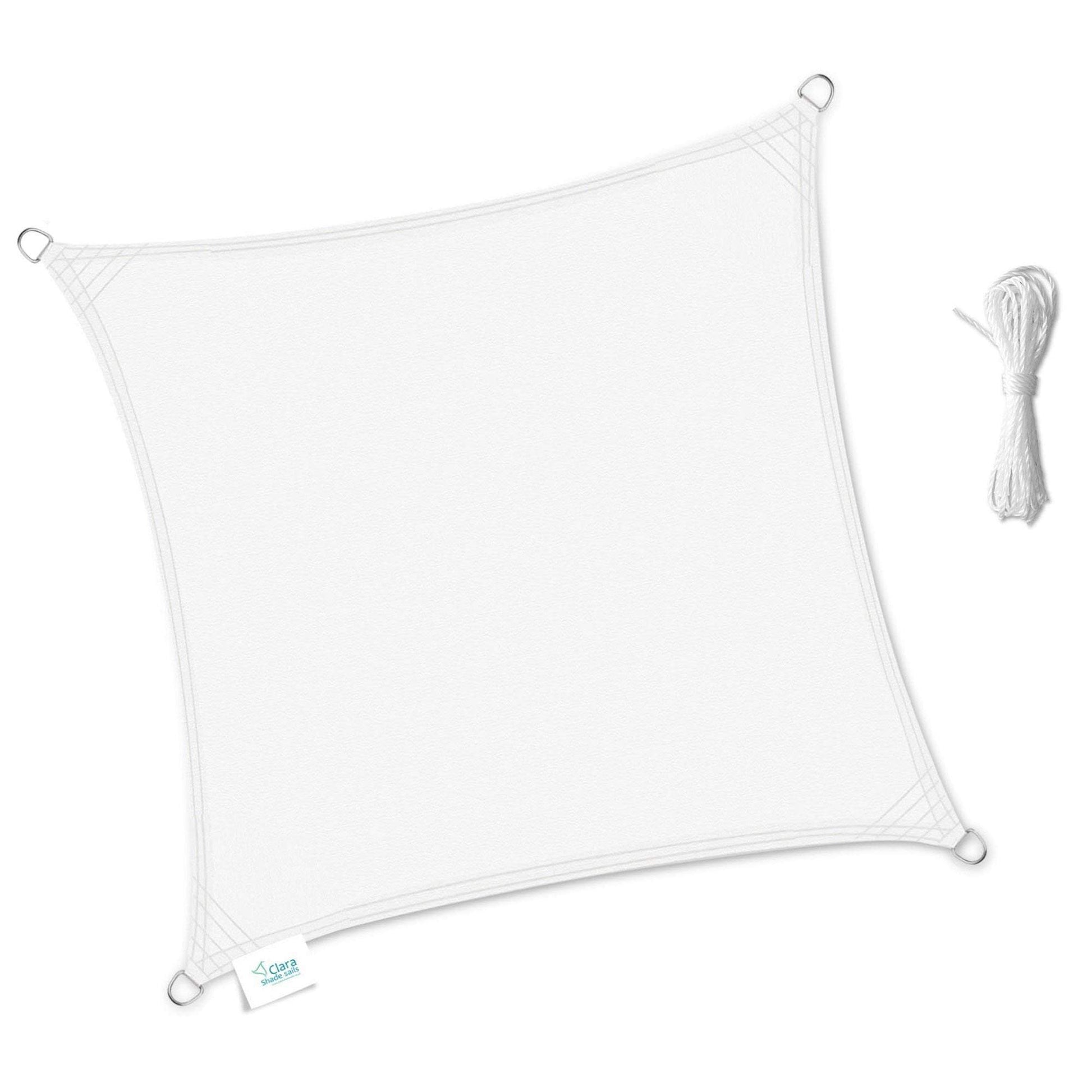 Square 2m - Clara Sun Shade Sail White Waterproof UV Patio Garden Canopy Awning Clara Shade Sails