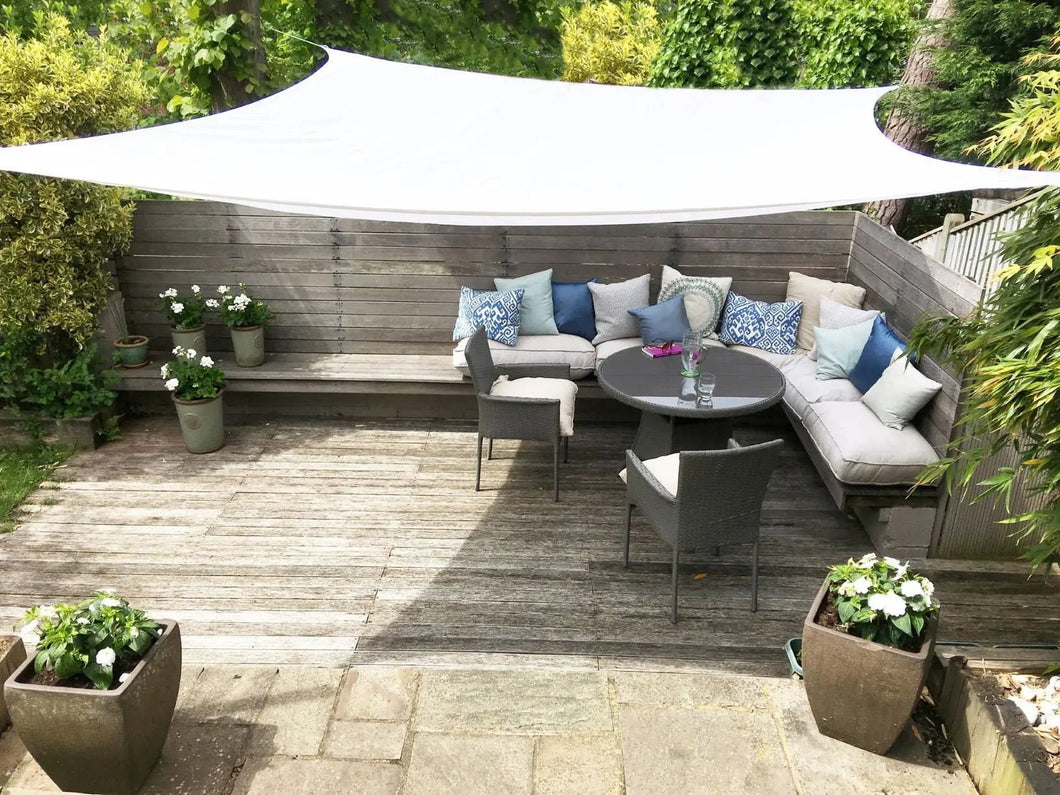 Square 3.6m - Clara Sun Shade Sail - White Waterproof UV Patio Garden Sun Canopy Awning Clara Shade Sails