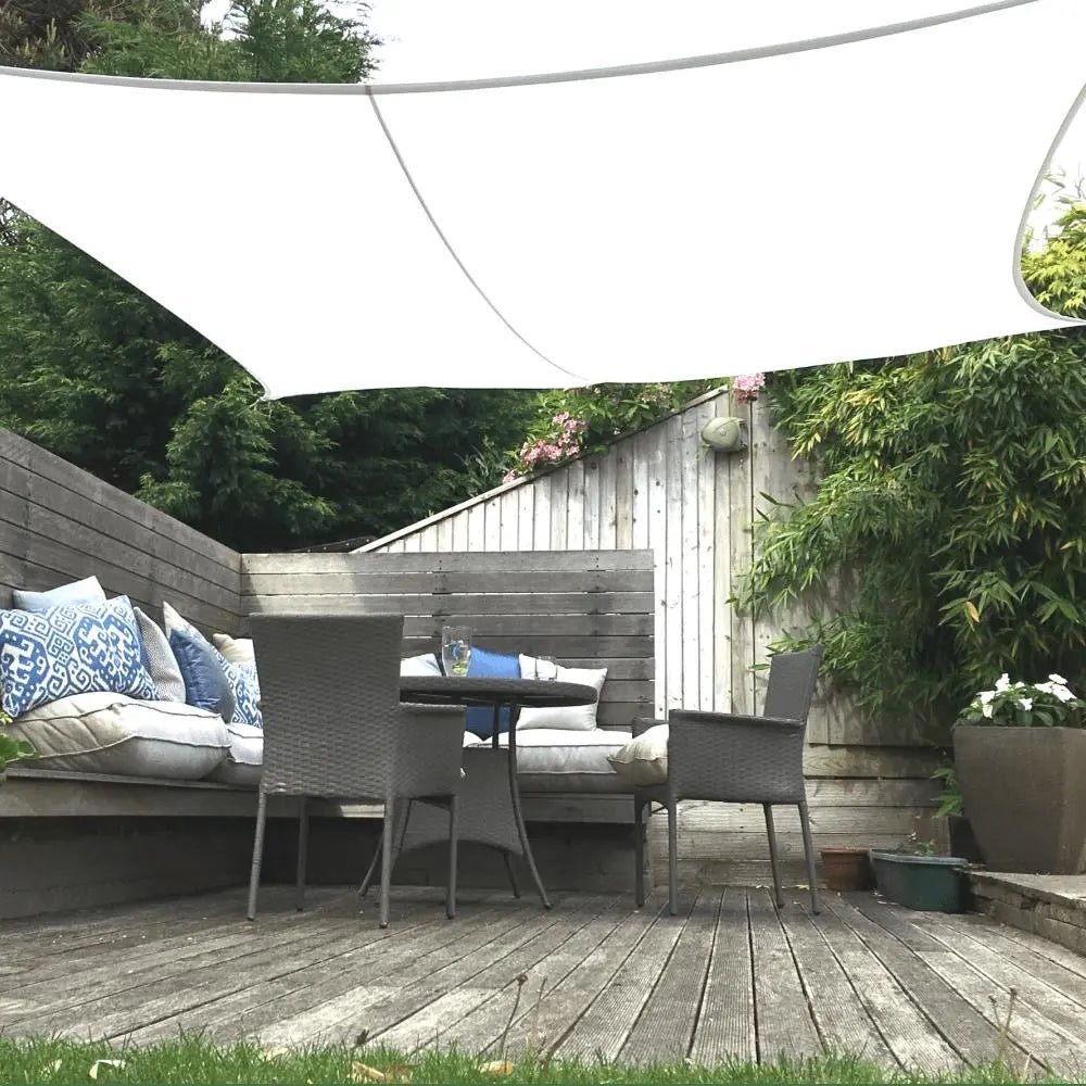 Square 5m - Clara Sun Shade Sail - White Waterproof UV Patio Garden Canopy Awning Clara Shade Sails