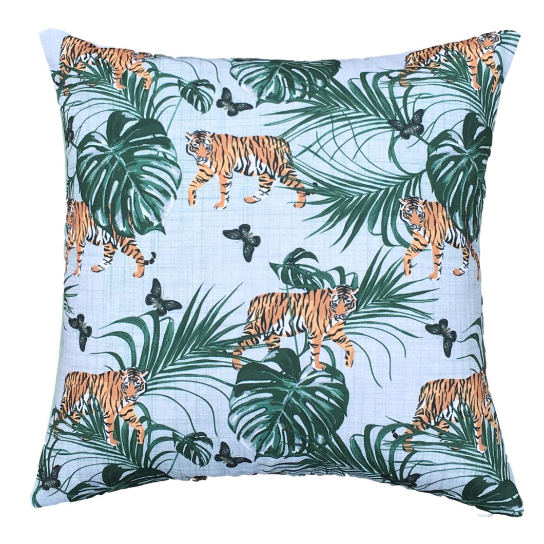 Tiger Water Resistant Garden Cushion Cover Scatter Pillow Cover Tropical Jungle Rainforest Clara Shade Sails