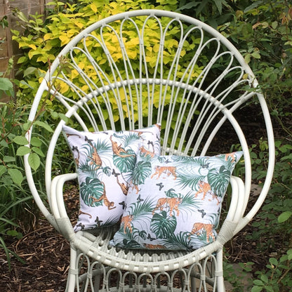 Water Resistant Garden Cushion Cover Scatter Pillow Cover Tropical Jungle Rainforest Monkey Tiger Clara Shade Sails