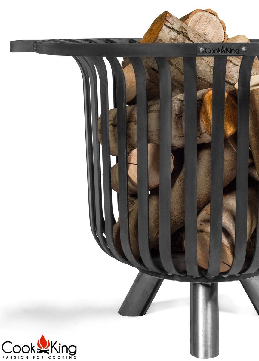 Verona Fire Basket - Cook King Garden and Outdoor Patio Entertaining Portable Metal Round 60cm Cook King